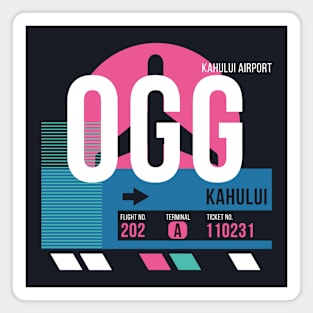 Kahului Maui (OGG) Airport Code Baggage Tag F Magnet